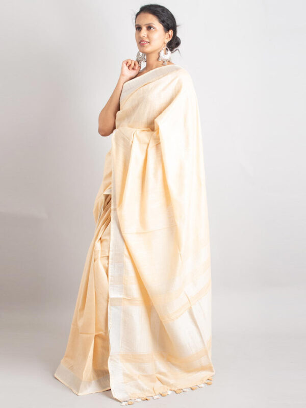 Classic Plain Slub Linen Saree – Effortless Elegance for Every Occasion