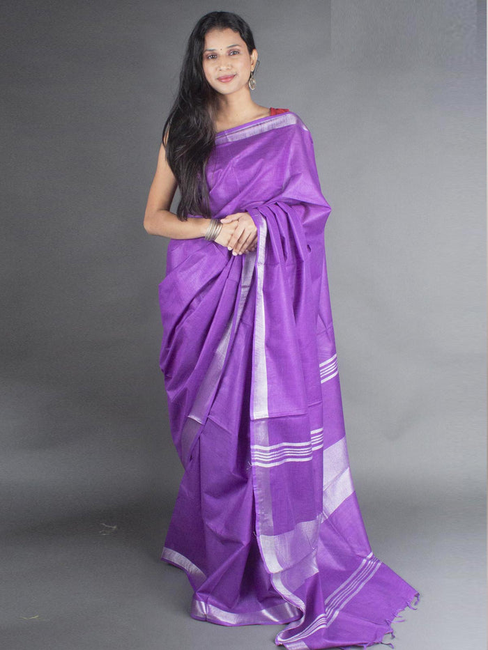 Classic Plain Slub Linen Saree – Effortless Elegance for Every Occasion