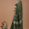 "Serene Weaves: Plain Slub Linen Saree with Running Blouse – Effortless Elegance" - Image 4