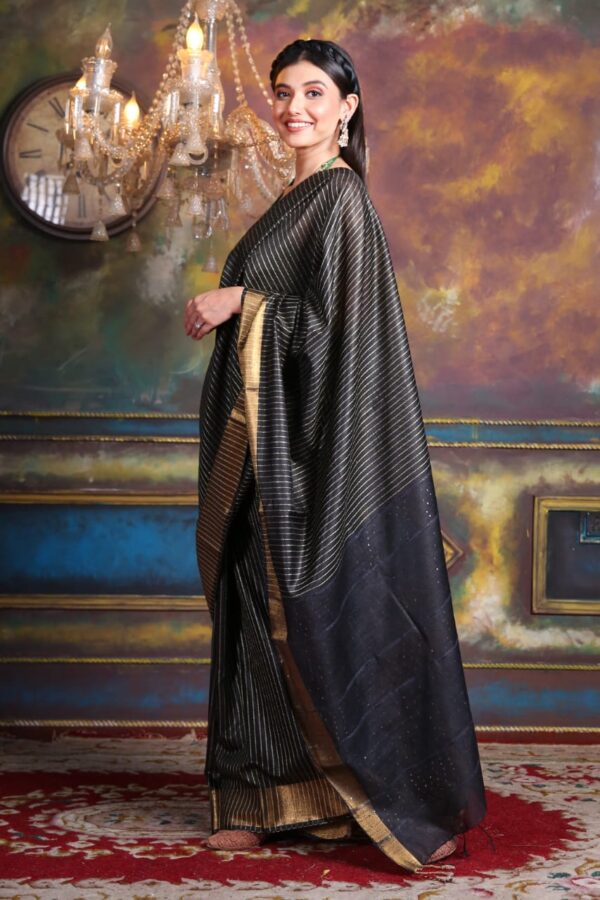 Premium Stepal Silk Saree with Sequence Pallu – Ideal for Weddings & Special Occasions - Image 3