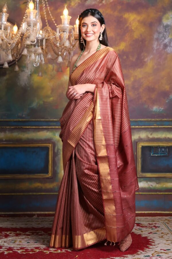 Premium Stepal Silk Saree with Sequence Pallu – Ideal for Weddings & Special Occasions