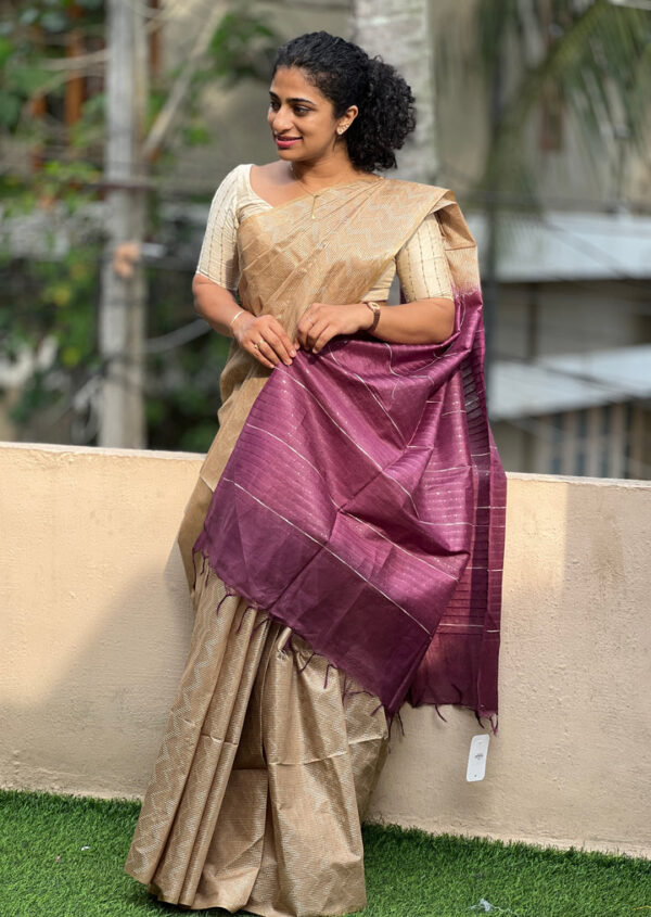 Elegant Katan Silk Saree – Timeless Beauty in Every Thread - Image 3