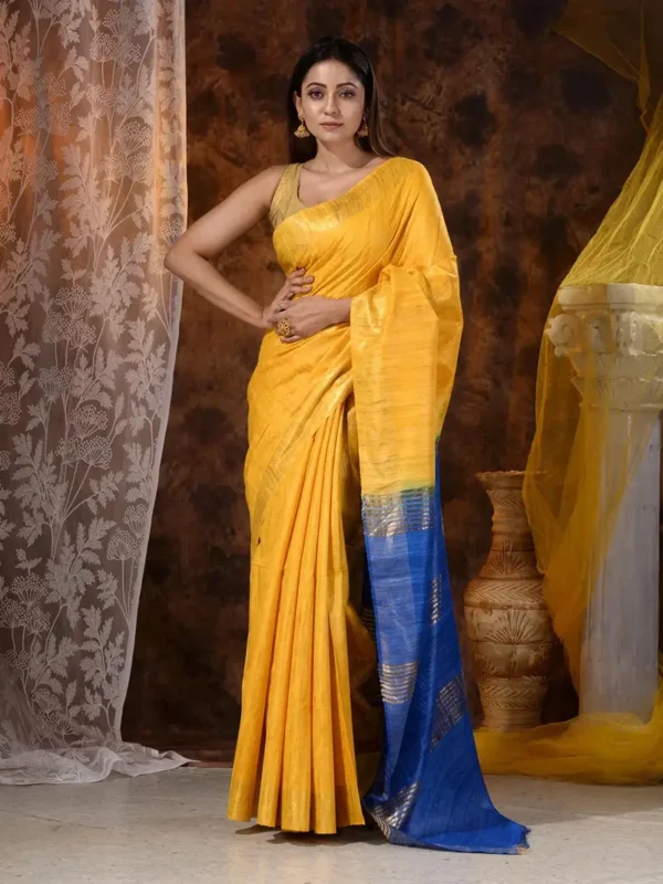 Premium Bhagalpur Tassar Gicha Silk Saree – Elegant & Traditional Handwoven Saree for Special Occasions - Image 4