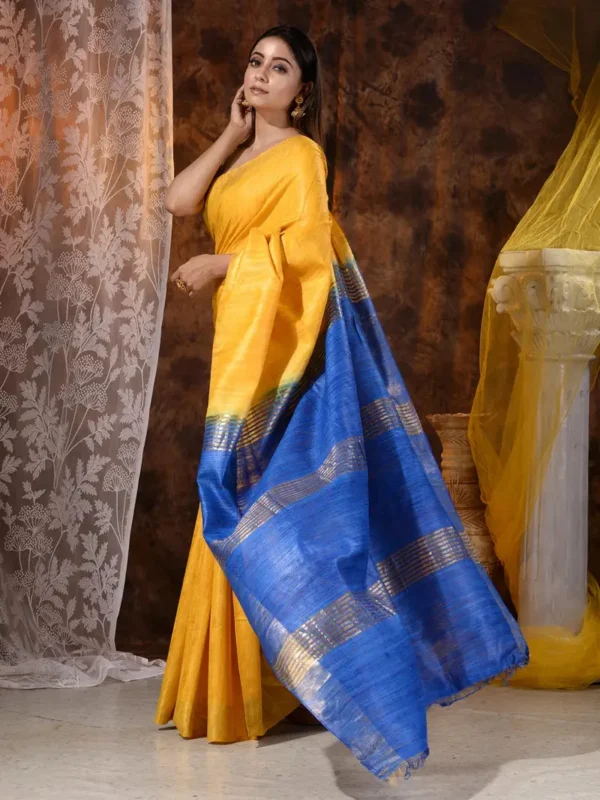 Premium Bhagalpur Tassar Gicha Silk Saree – Elegant & Traditional Handwoven Saree for Special Occasions