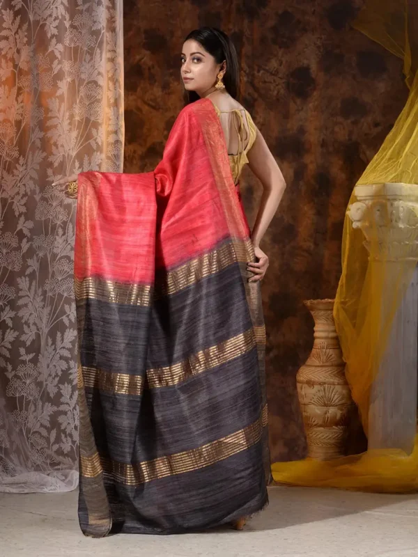 Premium Bhagalpur Tassar Gicha Silk Saree – Elegant & Traditional Handwoven Saree for Special Occasions - Image 4