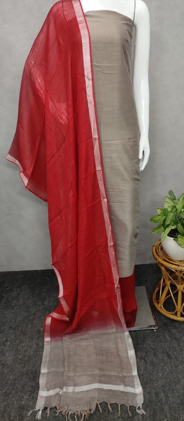 Elegant Khadi Linen Dupatta Dress Material – A Fusion of Tradition and Comfort - Image 3