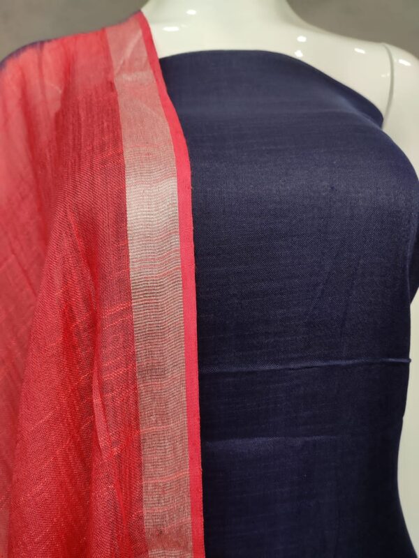 Elegant Khadi Linen Dupatta Dress Material – A Fusion of Tradition and Comfort