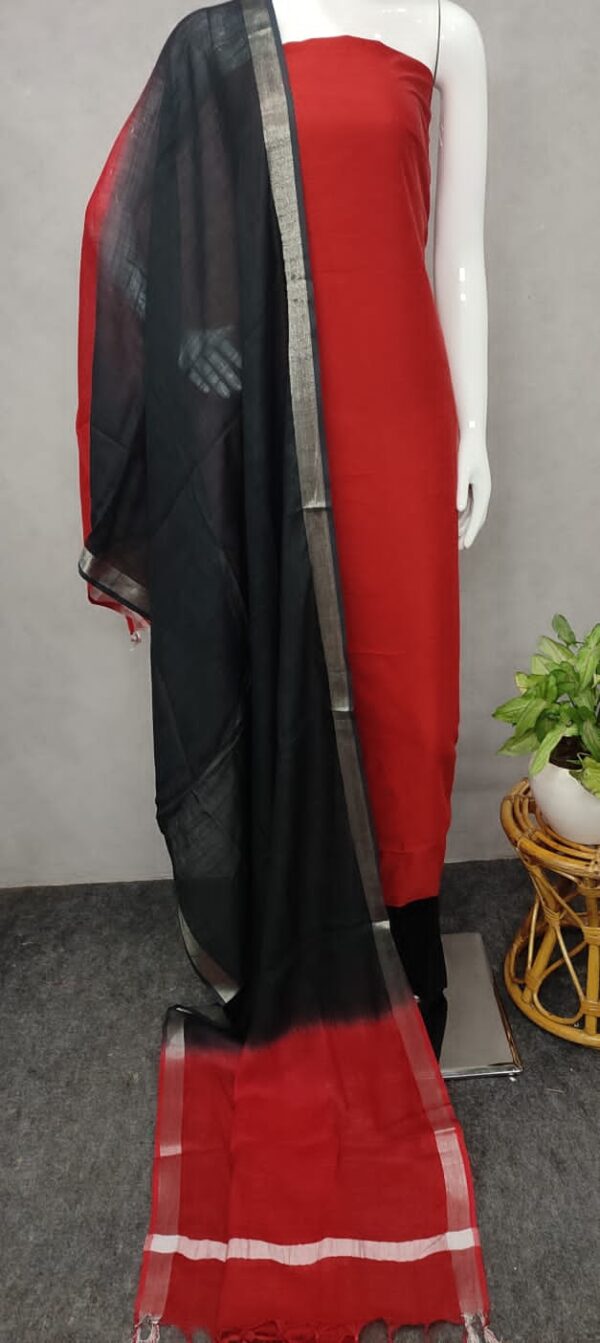 Elegant Khadi Linen Dupatta Dress Material – A Fusion of Tradition and Comfort - Image 3