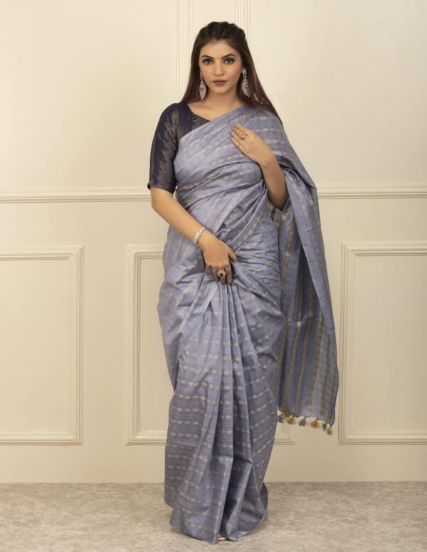 Full Body Handwoven Handloom Katan Silk Saree – A Masterpiece of Craftsmanship and Elegance - Image 8