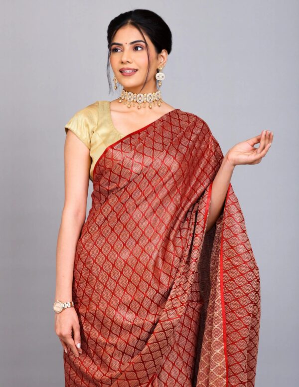 Full Body Handwoven Handloom Katan Silk Saree – A Masterpiece of Craftsmanship and Elegance - Image 4