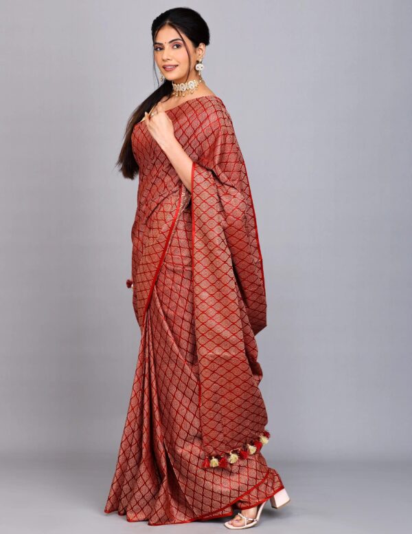 Full Body Handwoven Handloom Katan Silk Saree – A Masterpiece of Craftsmanship and Elegance - Image 5